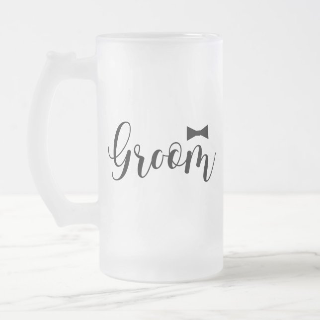 Groom-Bowtie Wedding,-Bachelor-Party Mattglas Bierglas (Links)
