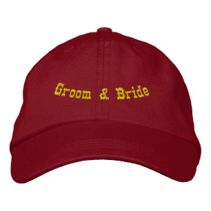 Groom Bride Custom Wedding Red Personalisiert Hat Bestickte Baseballkappe