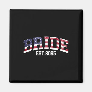 Groom Bride Est. 2025 US-Flagge nur verheiratet Pa Magnet