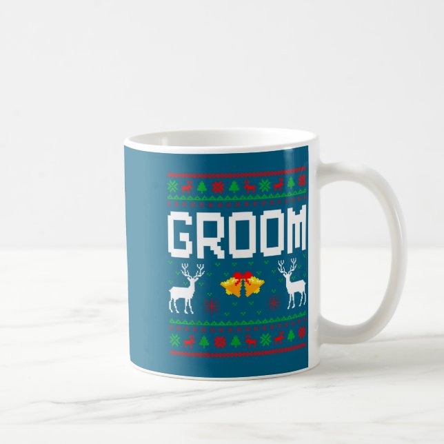 Groom bride married couple ugly christmas sweater  kaffeetasse (Rechts)