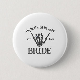 Groom Bride Skeleton Gothic Halloween Verlobung W Button