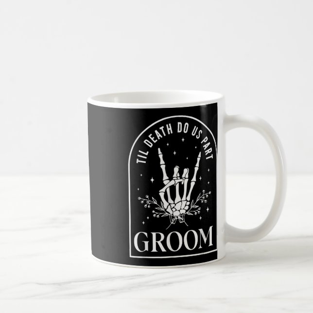 Groom Bride Skeleton Rock Hand Paare Wedding Hal Kaffeetasse (Rechts)