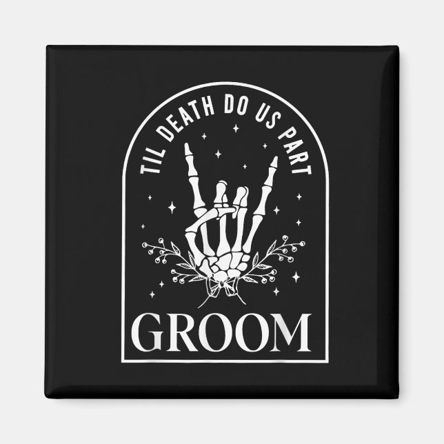 Groom Bride Skeleton Rock Hand Paare Wedding Hal Magnet (Vorne)