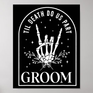Groom Bride Skeleton Rock Hand Paare Wedding Hal Poster
