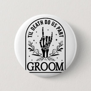 Groom Bride Verlobung Hochzeit Halloween Paare Ma Button