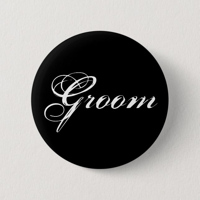 Groom Button in Schwarz (Vorderseite)
