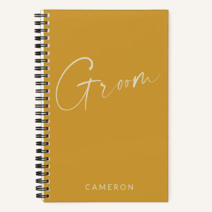 Groom Chic Minimalistisch Gelb Personalisiert Notizbuch