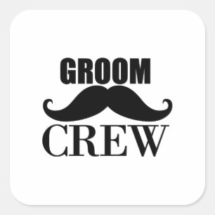 Groom Crew Bachelor Party Hochzeit Black Geschenk Quadratischer Aufkleber