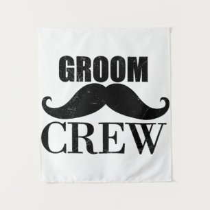 Groom Crew Bachelor Party Hochzeit Black Geschenk Wandteppich