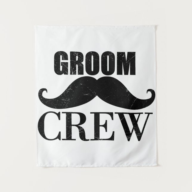 Groom Crew Bachelor Party Hochzeit Black Geschenk Wandteppich (Vorderseite)