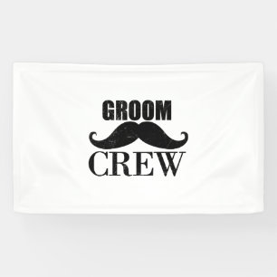 Groom Crew Bachelor Party Hochzeit Black Grunge Banner