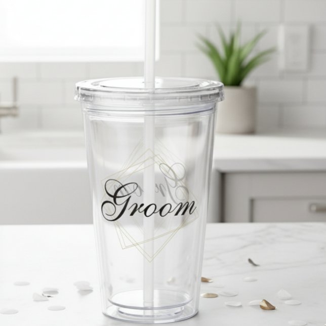 Groom Custom Changeable Geschenk Hochzeit Acryltrinkbecher (Von Creator hochgeladen)
