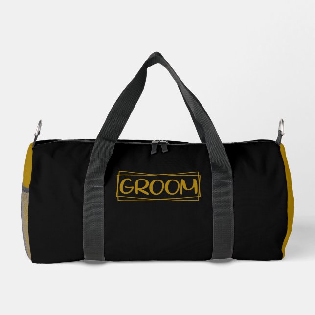 GROOM Dark Gold Black Duffle Bag (Rückseite)