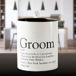 Groom Definition, Stag Bachelor Party, Hochzeit Zweifarbige Tasse<br><div class="desc">Personalisieren Sie sich mit der Bräutigam-Definition,  um ein einzigartiges Geschenk für Junggeselle Party und Hochzeiten zu schaffen. Ein perfekter Weg,  ihm zu zeigen,  wie phantastisch er an seinem großen Tag ist und ein perfekter Sake für die Erholung seines Lebens. Entwickelt von Thisisnotme©</div>