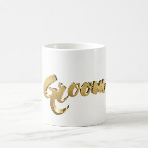 Groom Elegante Typografie Gold Look Text Kaffeetasse