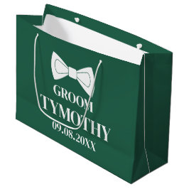 Groom Emerald Green Elegant Moderne Geschenke Hoch Große Geschenktüte