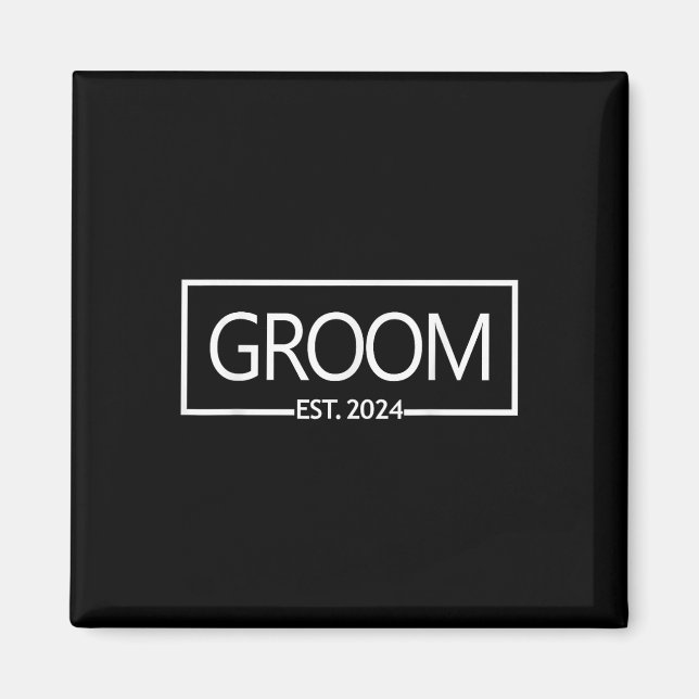 Groom Est. 2024 Future Husband Bachelor Party Wedd Magnet (Vorne)