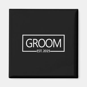 Groom Est. 2025 - Hochzeit und Matchband nur März Magnet