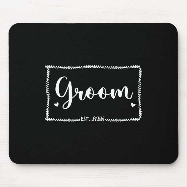 Groom Est. 2025 - Hochzeit und Matchband nur März Mousepad (Vorne)