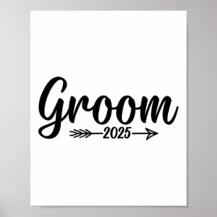 Groom Est. 2025 Verheiratete Hochzeitsfeier Verlob Poster