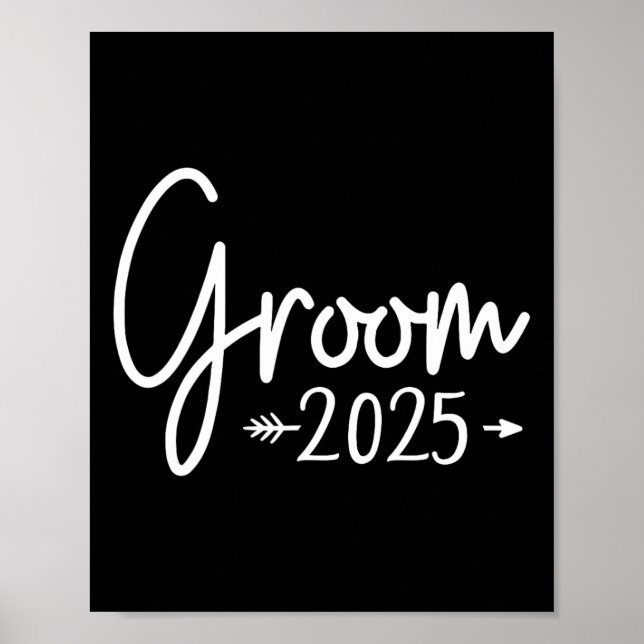 Groom Est 2025 Verheiratete Hochzeitsreise Verlobu Poster (Vorne)