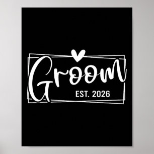 Groom Est. 2026 Ehemann Just Married Wedding Engag Poster