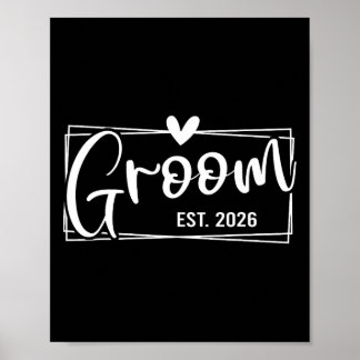 Groom Est. 2026 Ehemann Just Married Wedding Engag Poster
