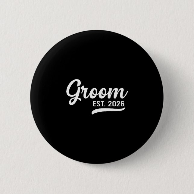 Groom Est 2026 Just Married Honeymoon Wedding Groo Button (Vorderseite)