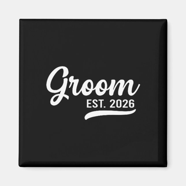 Groom Est 2026 Just Married Honeymoon Wedding Groo Magnet (Vorne)
