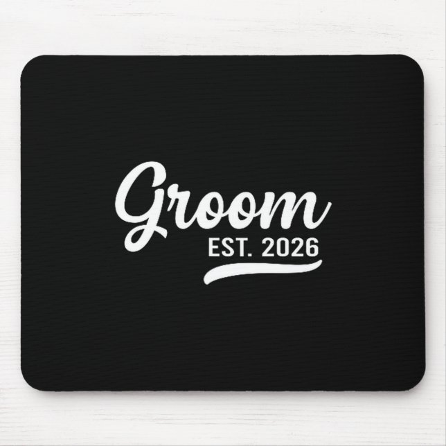 Groom Est 2026 Just Married Honeymoon Wedding Groo Mousepad (Vorne)