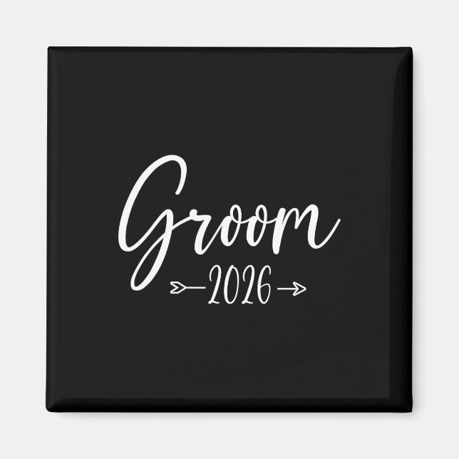 Groom Est 2026 Verheiratete Hochzeitsbindungsparty Magnet (Vorne)
