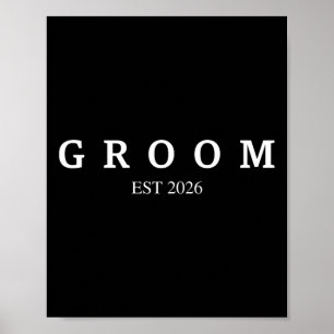Groom Est. 2026 Verheiratete Verlobung Hochzeit Er Poster