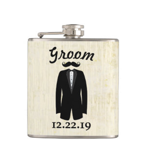 Groom Flask Tuxedo Krawatte Flachmann