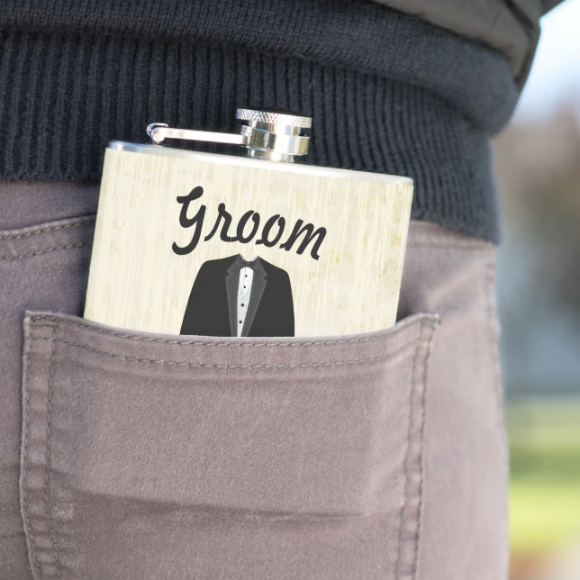 Groom Flask Tuxedo Krawatte Flachmann (Beispiel)