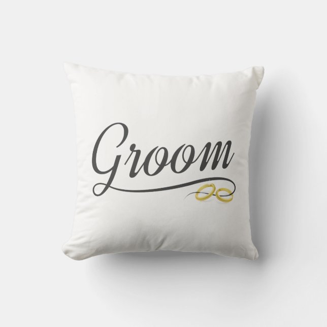 Groom Floral Wedding Kalligrafy Keuche Kissen (Vorderseite)