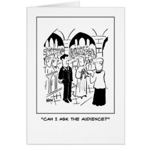 Groom frage bei seiner Hochzeit alberne Fragen