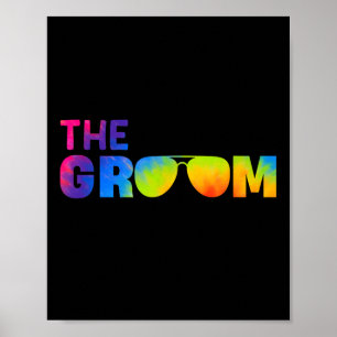 Groom Gefärbte Krawatte Cool Shades Funny Bachelor Poster