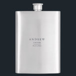 Groom Gift Navy Minimalistische Hochzeit Flachmann<br><div class="desc">Vollständig anpassbarer Hochzeitskolben mit dunkelmarineblau blauem Text.</div>