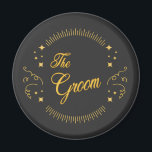 Groom GoldBlack Wedding Elegante Moderne Magnet<br><div class="desc">Groom GoldBlack Wedding Elegant Modern Magnet ist ideal für den Groom zu tragen. Es ist auch ein nettes Geschenk für den Groom.</div>