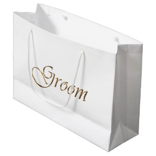Groom, goldene Schrift, elegante Kalligrafie Große Geschenktüte