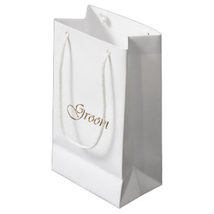 Groom, goldene Schrift, elegante Kalligrafie Kleine Geschenktüte
