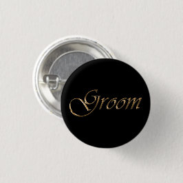 Groom, goldenes Drehbuch, elegantes Kalligrafie-Bu Button