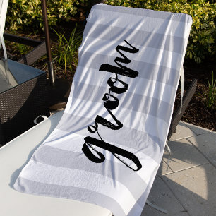 Groom Grauer Streifen Strandtuch