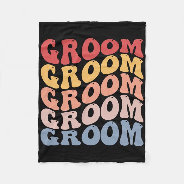 Groom Groovy Bachelor Party Fleecedecke (Vorderseite)
