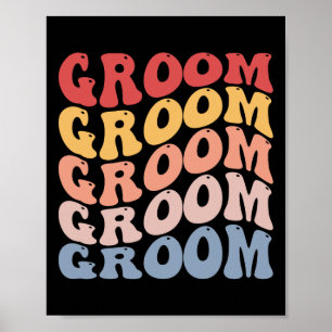 Groom Groovy Bachelor Party Poster