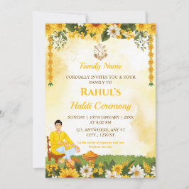 Groom Haldi Ceremony Invitation Card Einladung