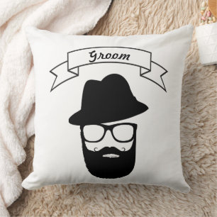 Groom Hipster Glasses Hat Handlebar Mustache Bart Kissen