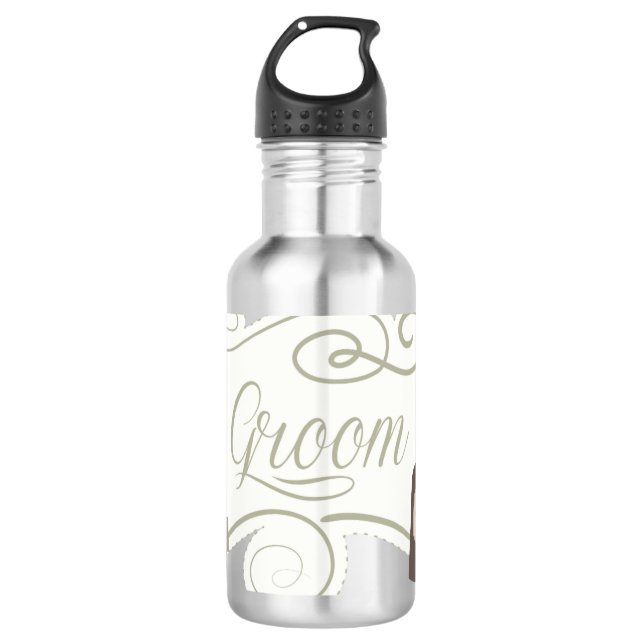 Groom-Hochzeit Edelstahlflasche (Vorderseite)