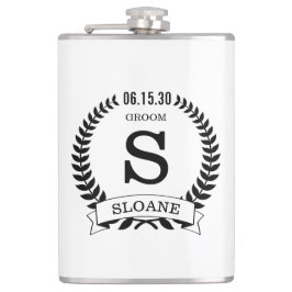 Groom Initial Flachmann