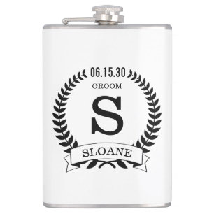 Groom Initial Flachmann